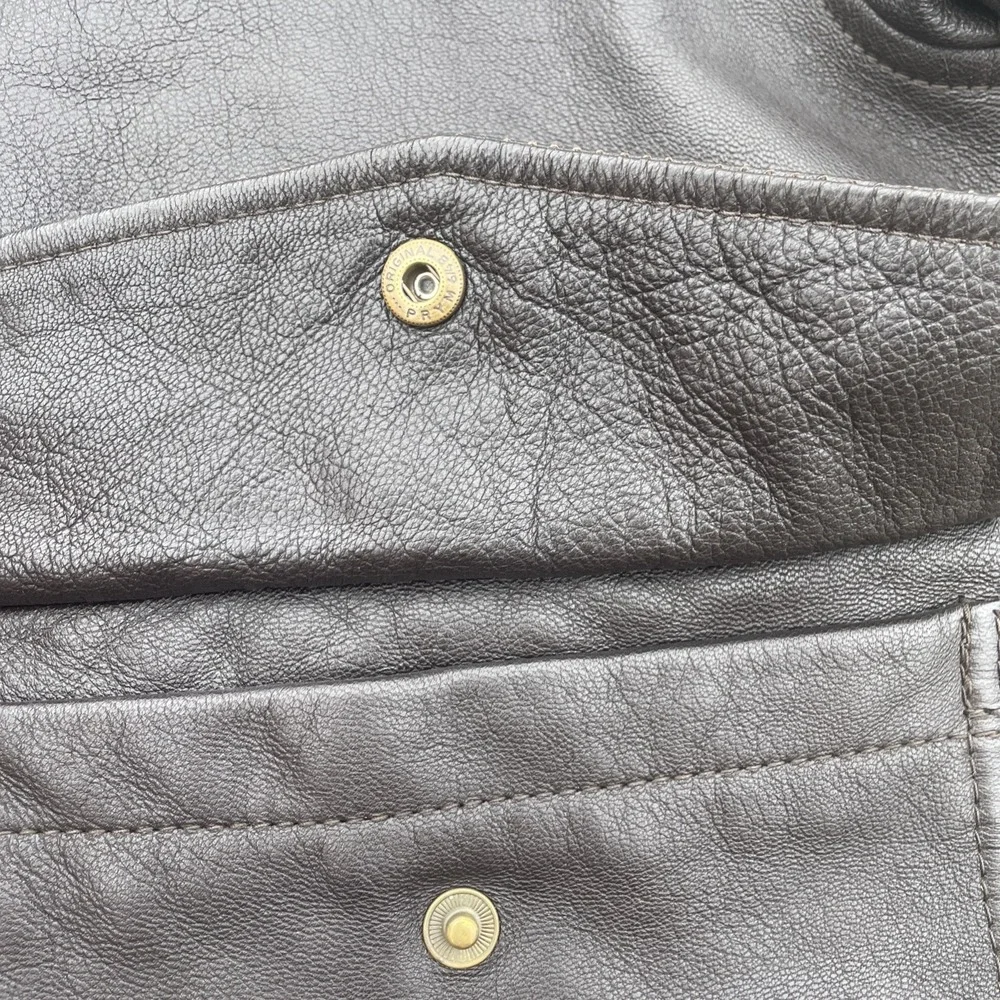 LL BEAN BROWN GOATSKIN LEATHER A-2 BOMBER FLIGHT JACKET XL PILOT AVIATOR COAT